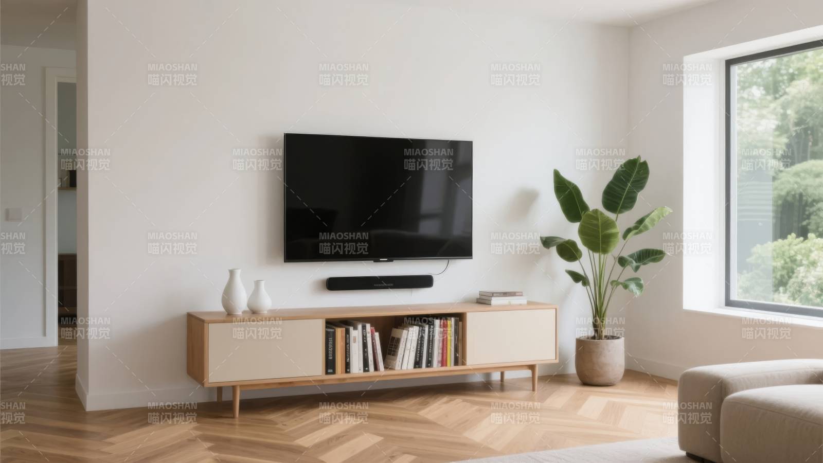 简约客厅电视墙图片