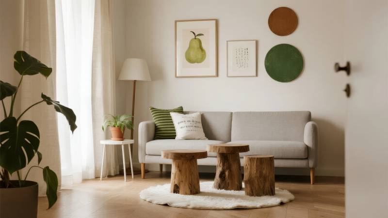 简约客厅绿植装饰图片