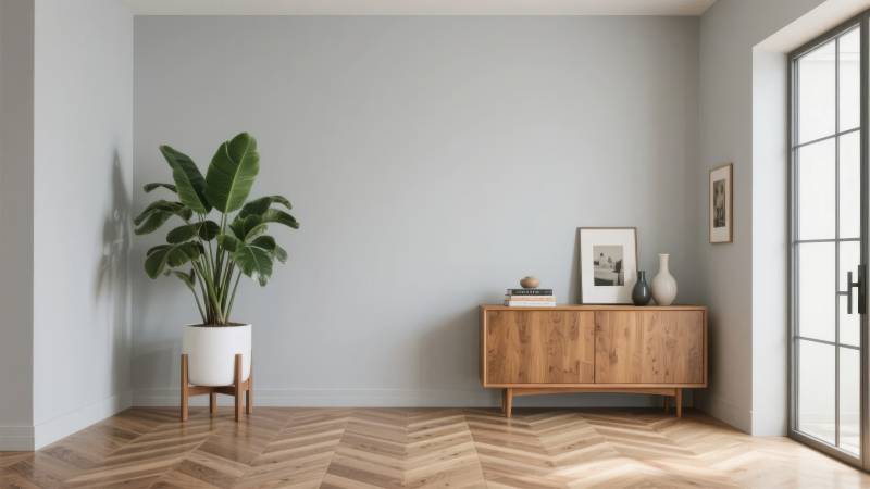 简约客厅绿植点缀图片