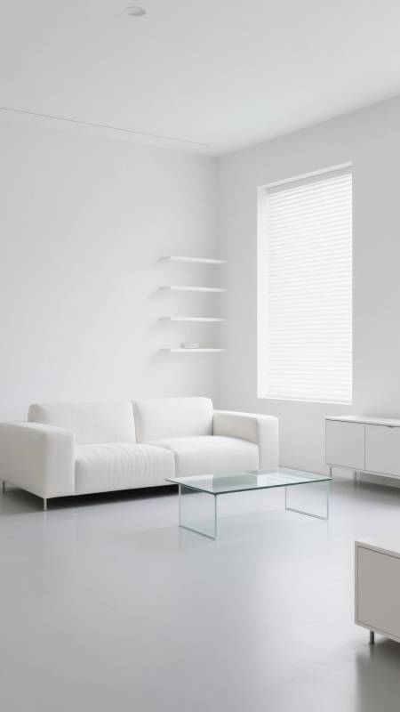 极简白色客厅图片