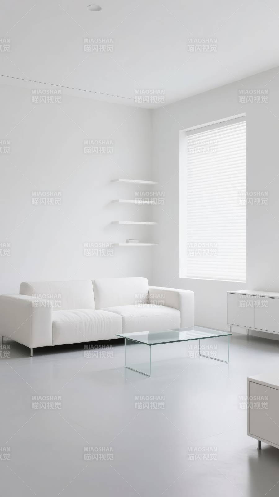 极简白色客厅图片