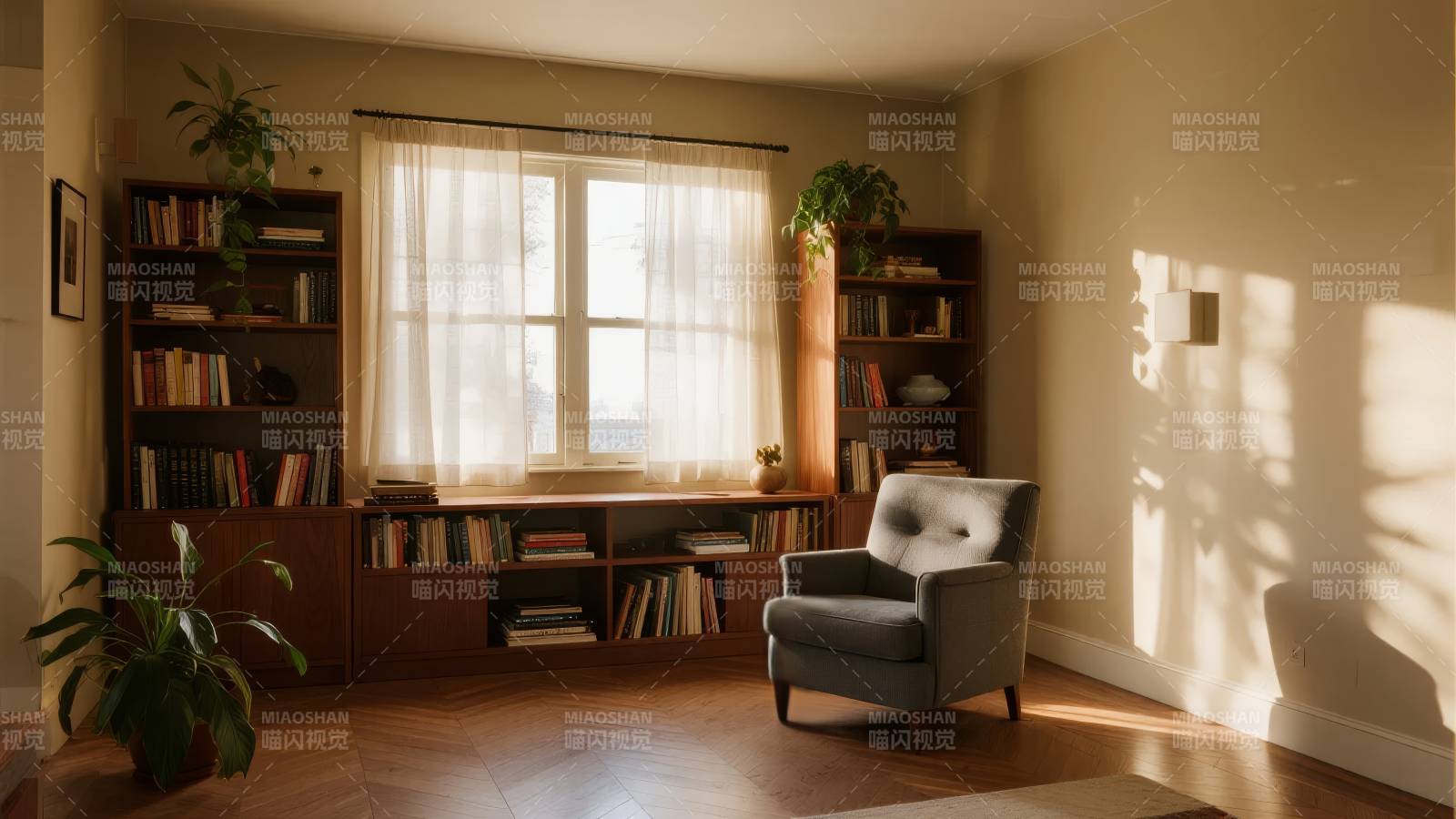 阳光书房静谧一角图片