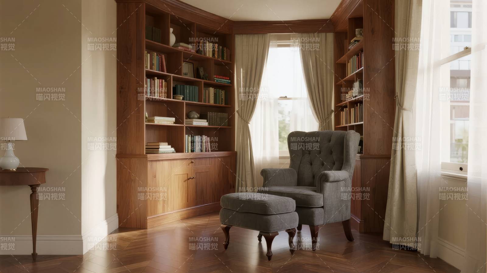 温馨书房角落图片