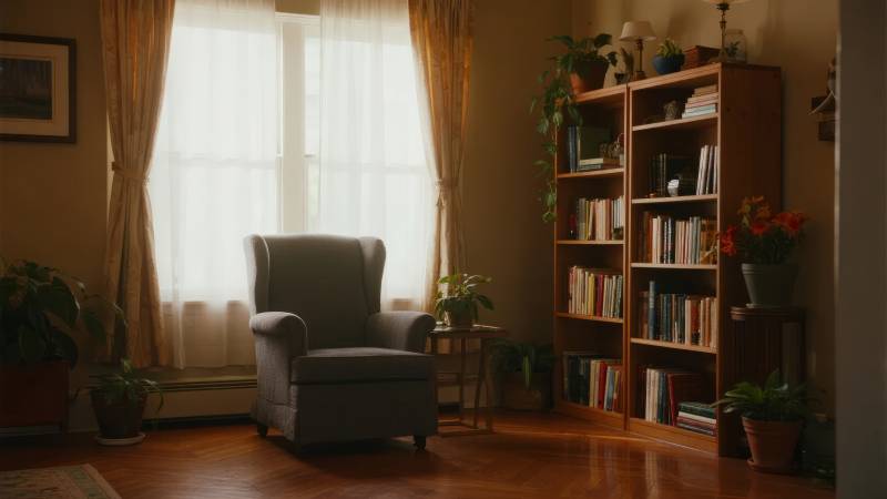 温馨书房一角图片