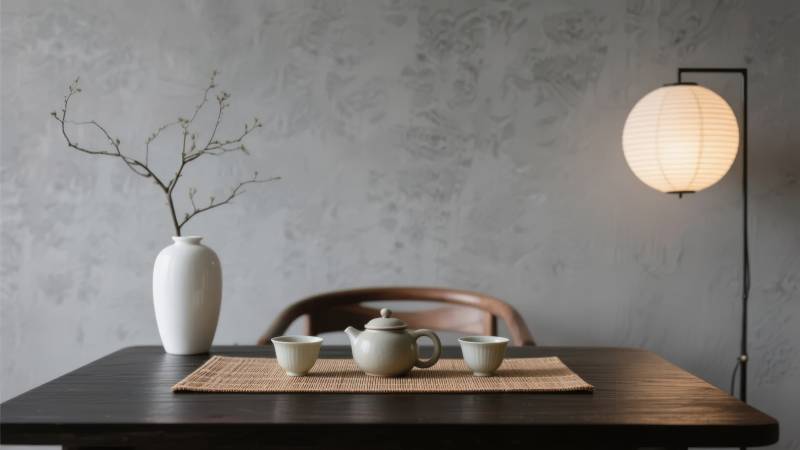 静谧茶室一角图片