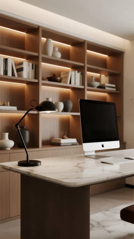 现代书房一角图片