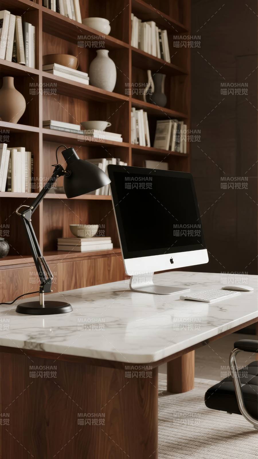 现代书房一角图片