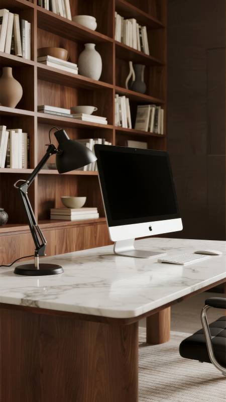 现代书房一角图片