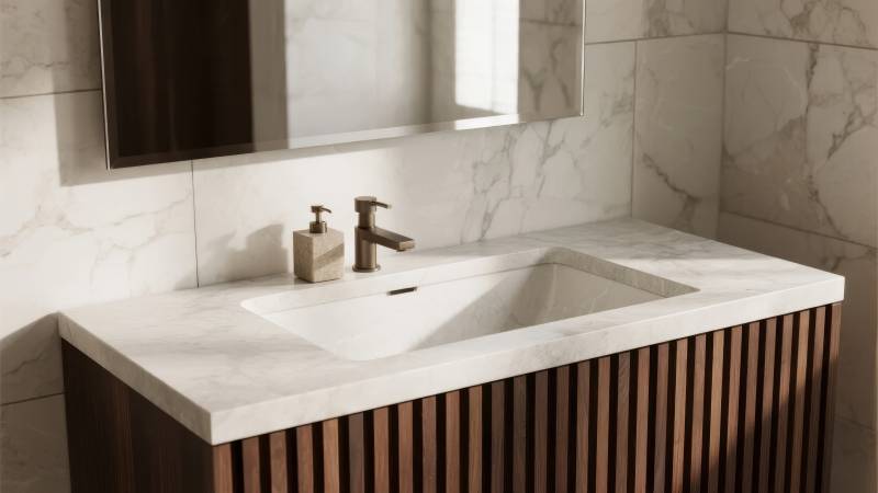 现代浴室洗手台图片