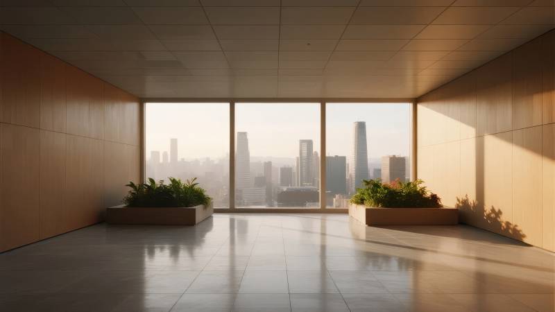 城市天际线窗景图片