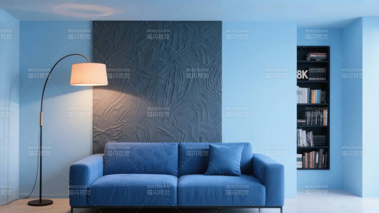 蓝调客厅静谧雅致图片