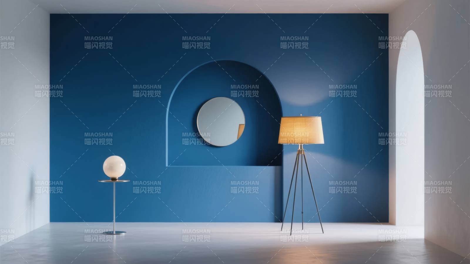 蓝墙光影艺术空间图片