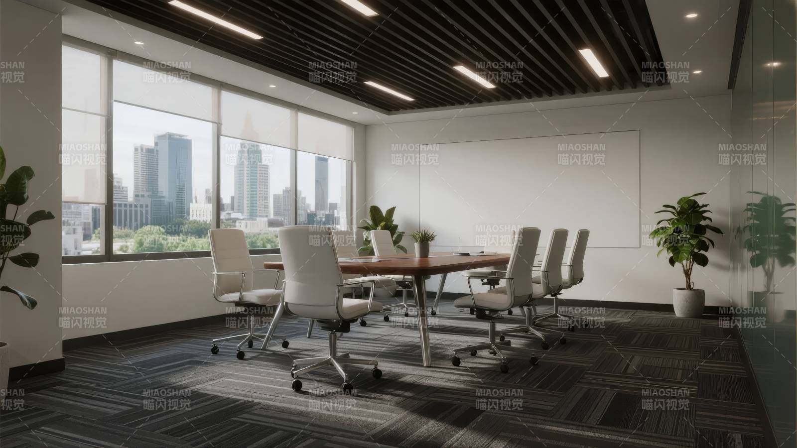 现代会议室全景图片