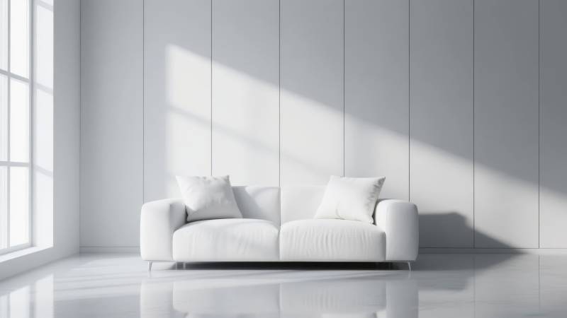 极简白色客厅图片