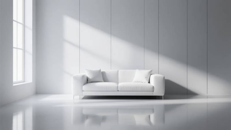 极简白色客厅图片