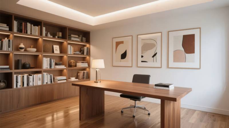 现代简约书房设计图片