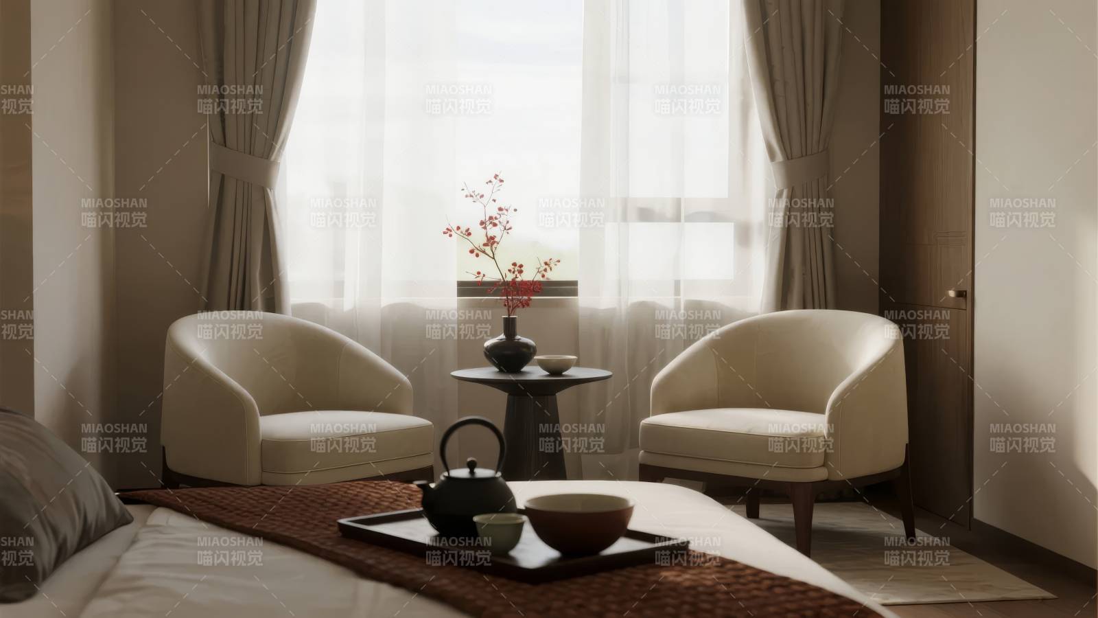 静谧雅致客厅一角图片