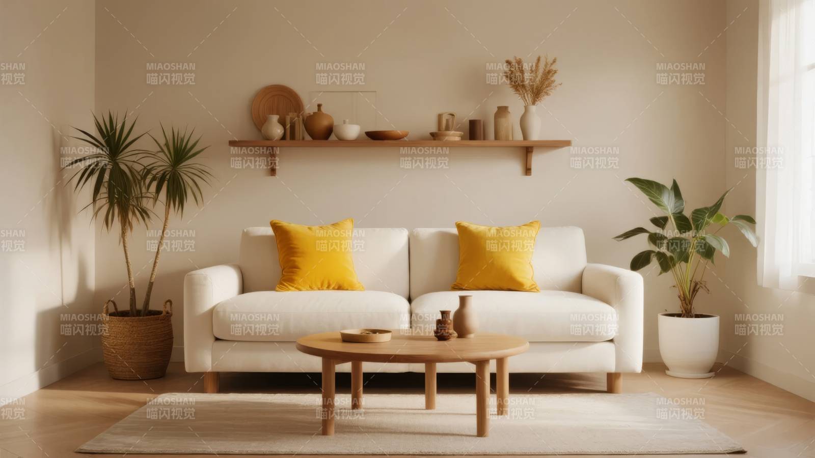 温馨简约客厅一角图片