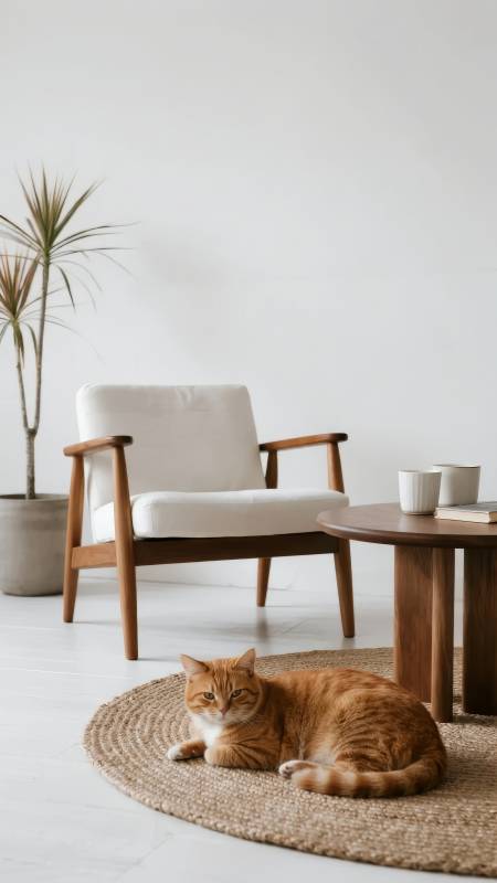 橙猫静卧客厅图片