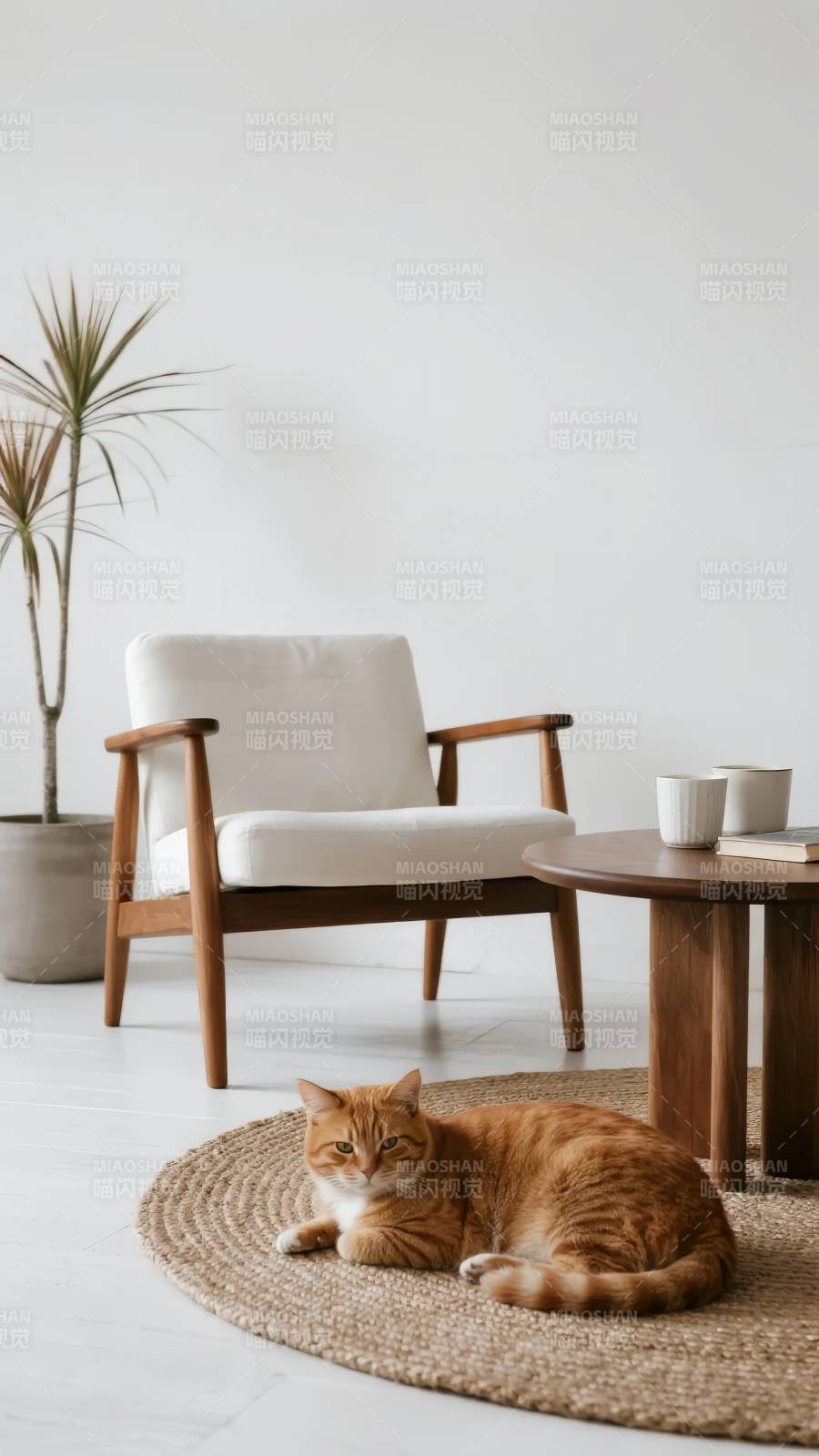 橙猫静卧客厅图片