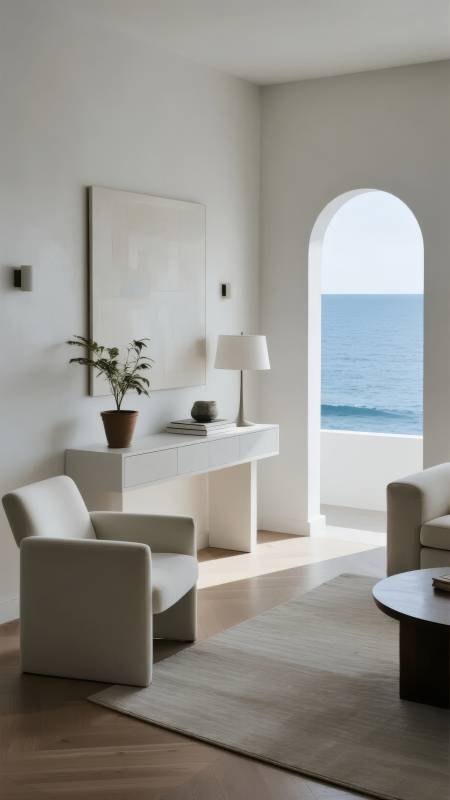 海景极简客厅图片