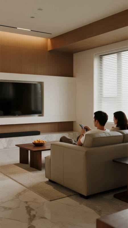 温馨客厅观影时光图片