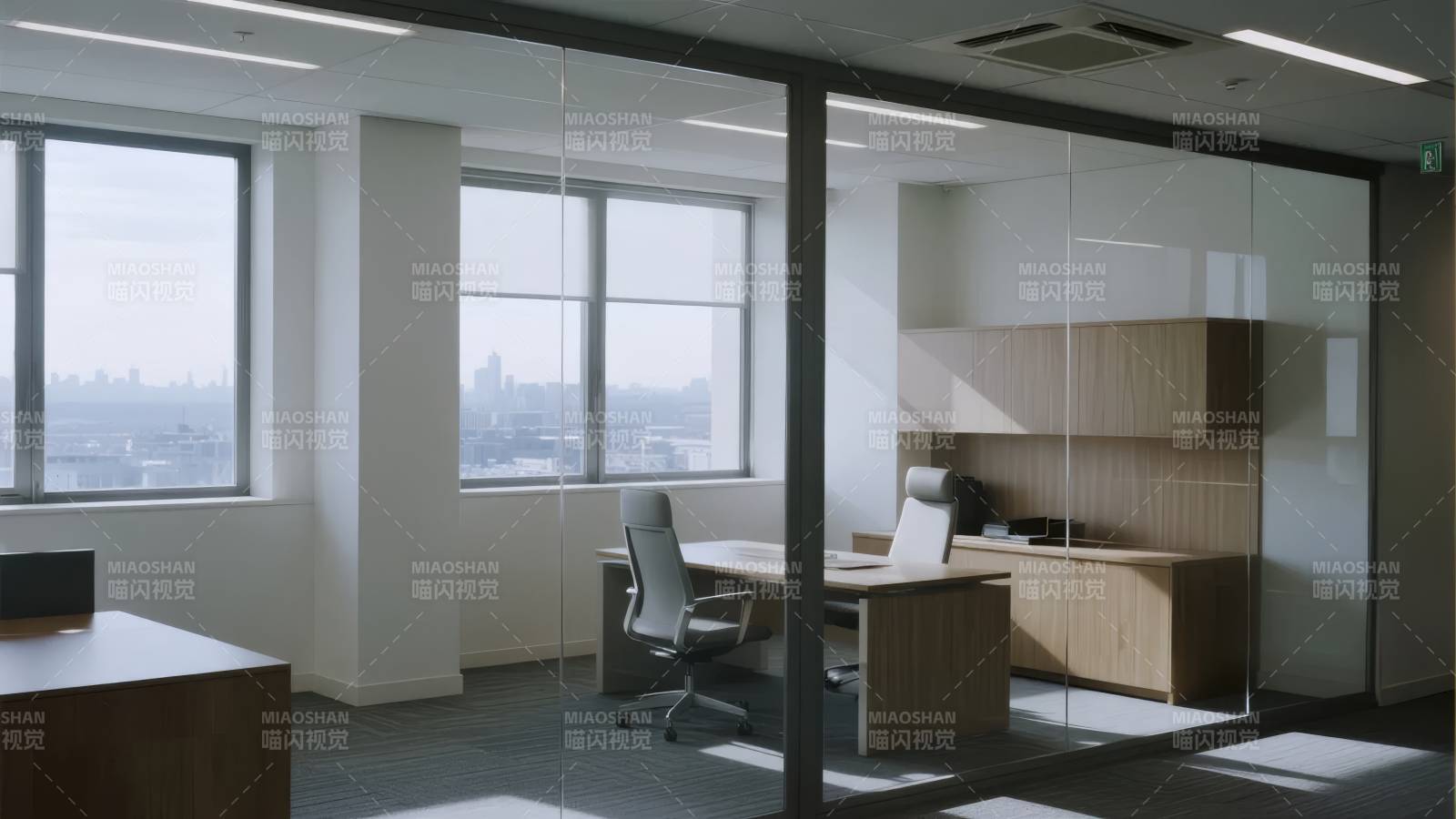 现代办公室全景图片