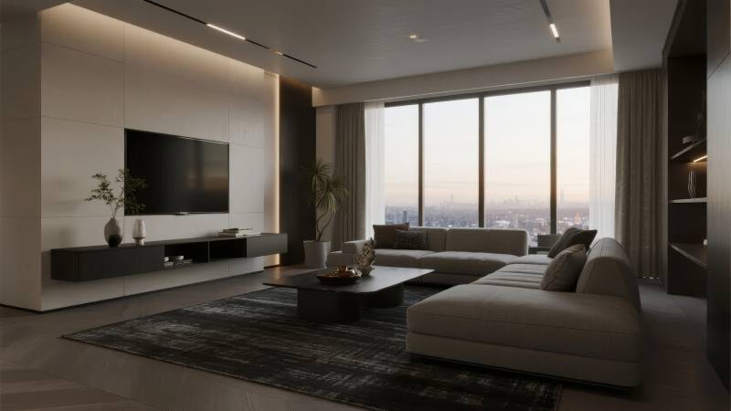 现代客厅全景图片