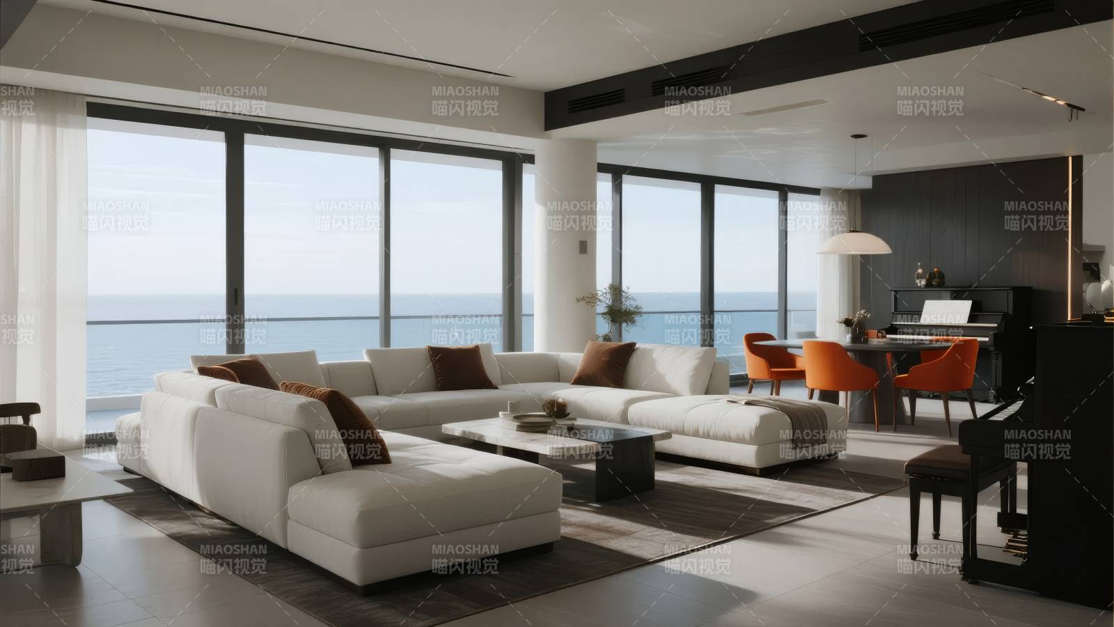 海景现代客厅图片