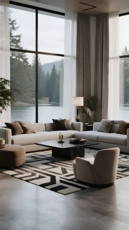 湖景客厅 静谧雅致图片