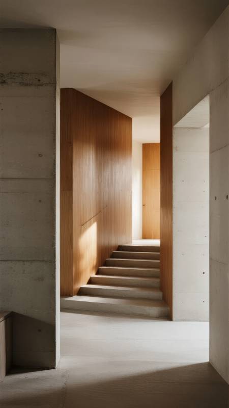 光影交错的楼梯间图片