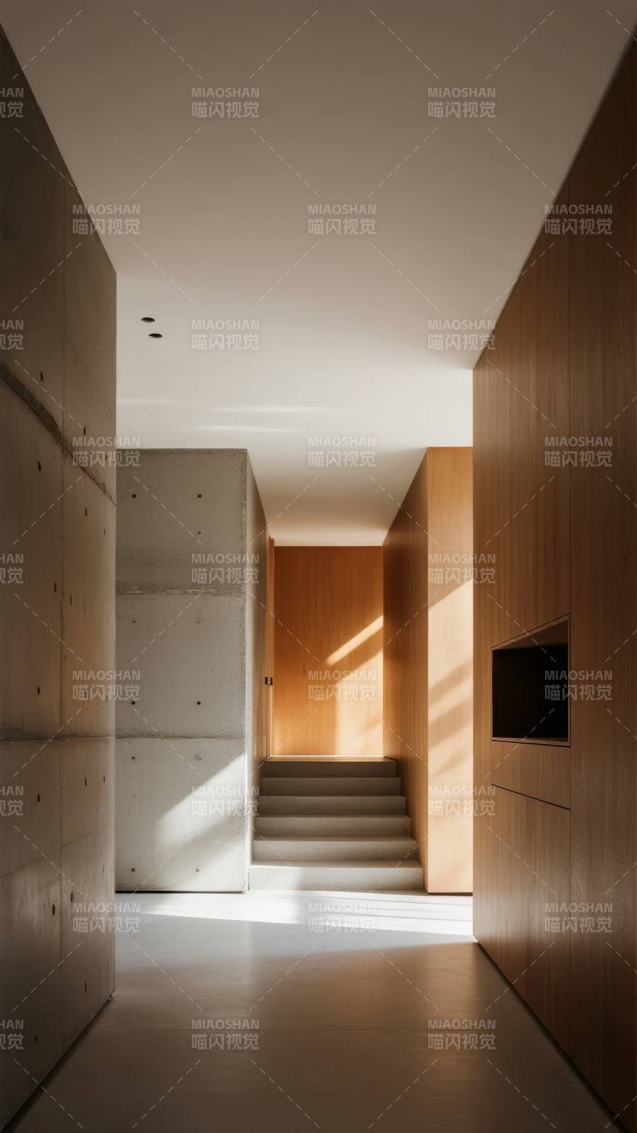 光影交错的现代走廊图片