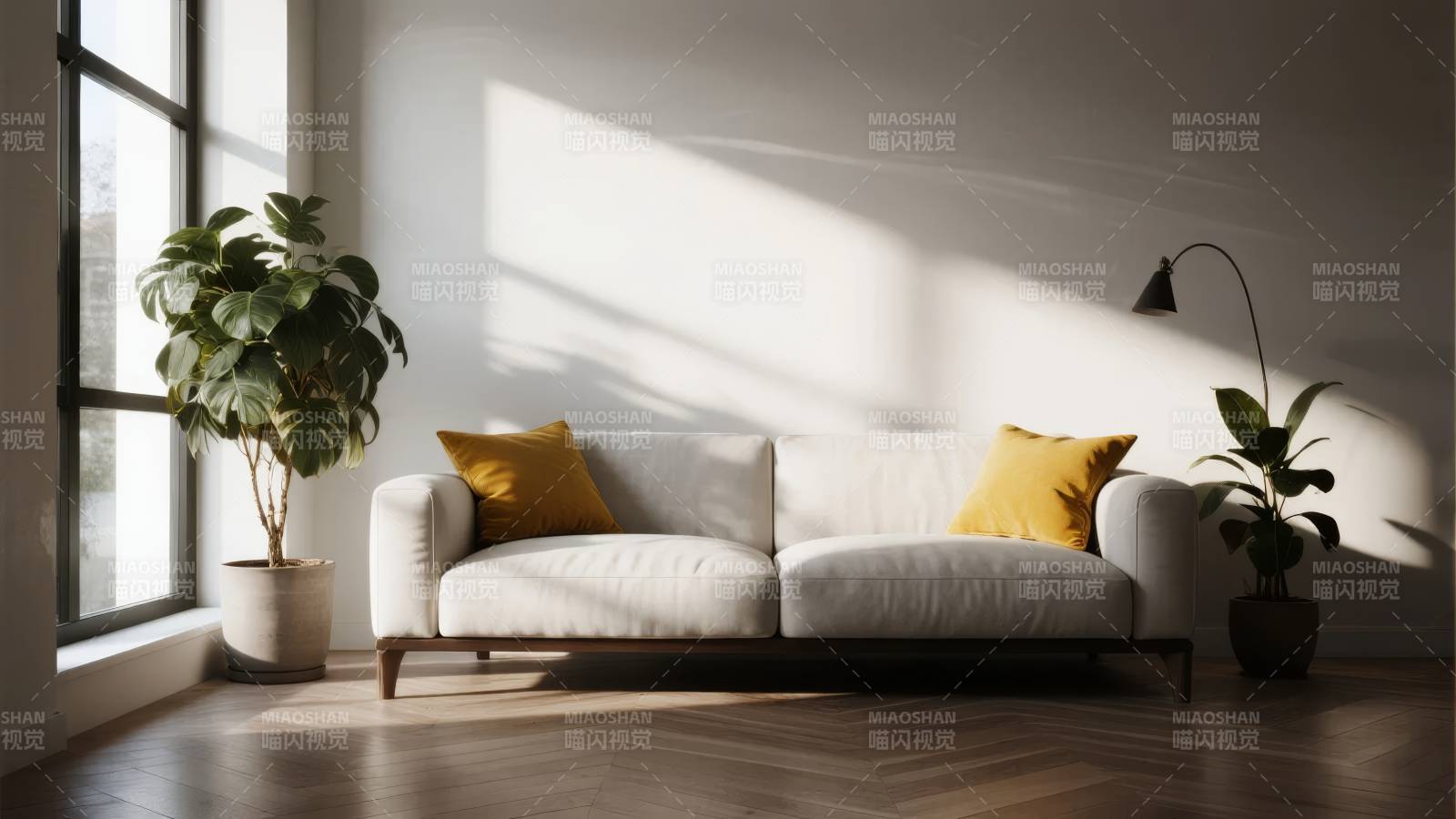 阳光洒落的客厅图片