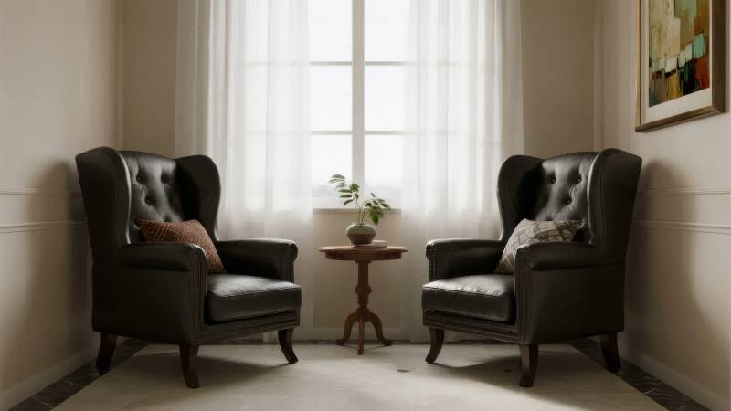 典雅客厅双椅静景图片