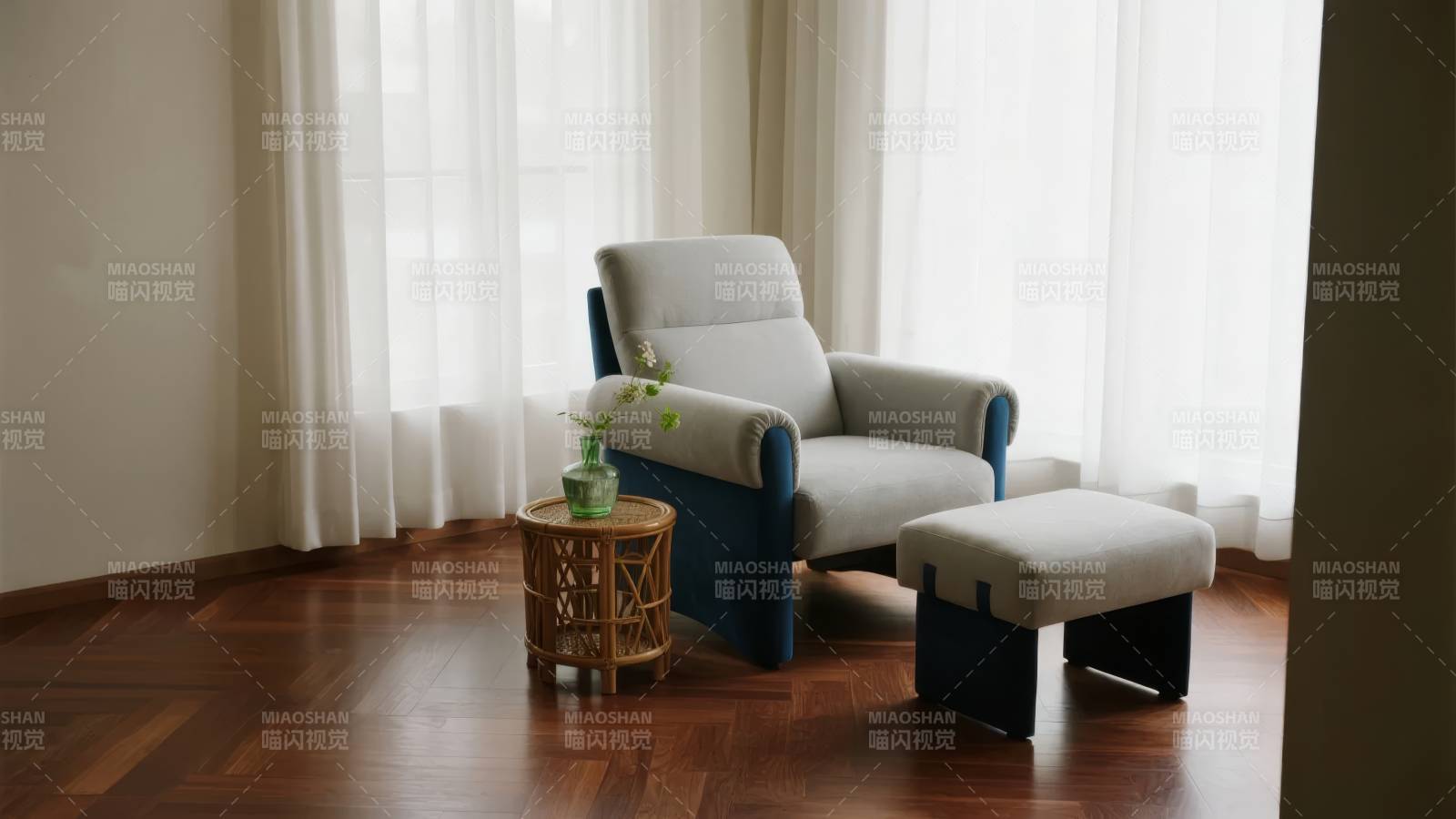 现代简约客厅一角图片