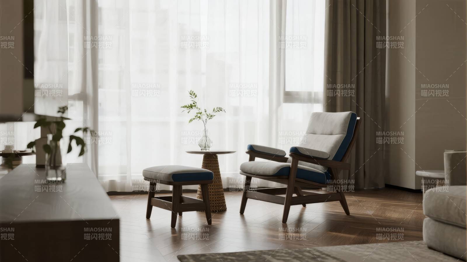 现代简约客厅一角图片