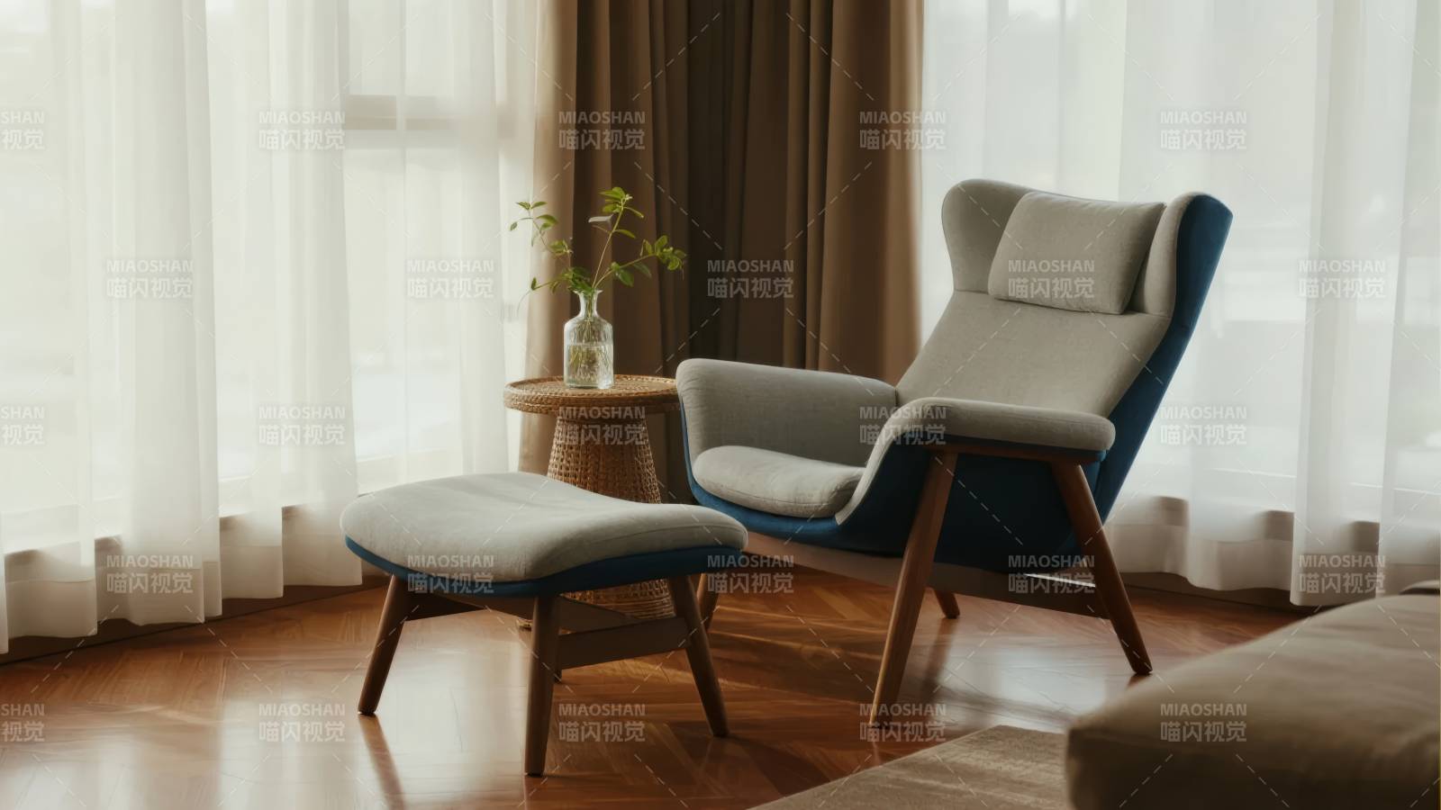 现代简约客厅一角图片