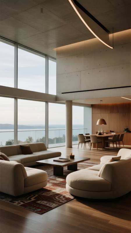 现代简约客厅观景图片