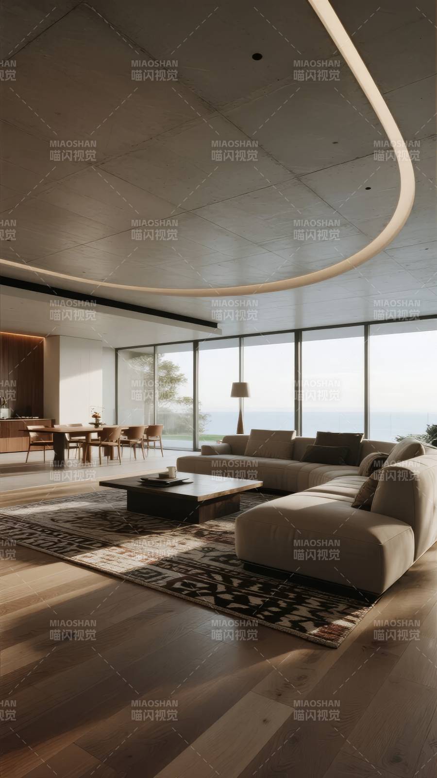 现代客厅海景设计图片