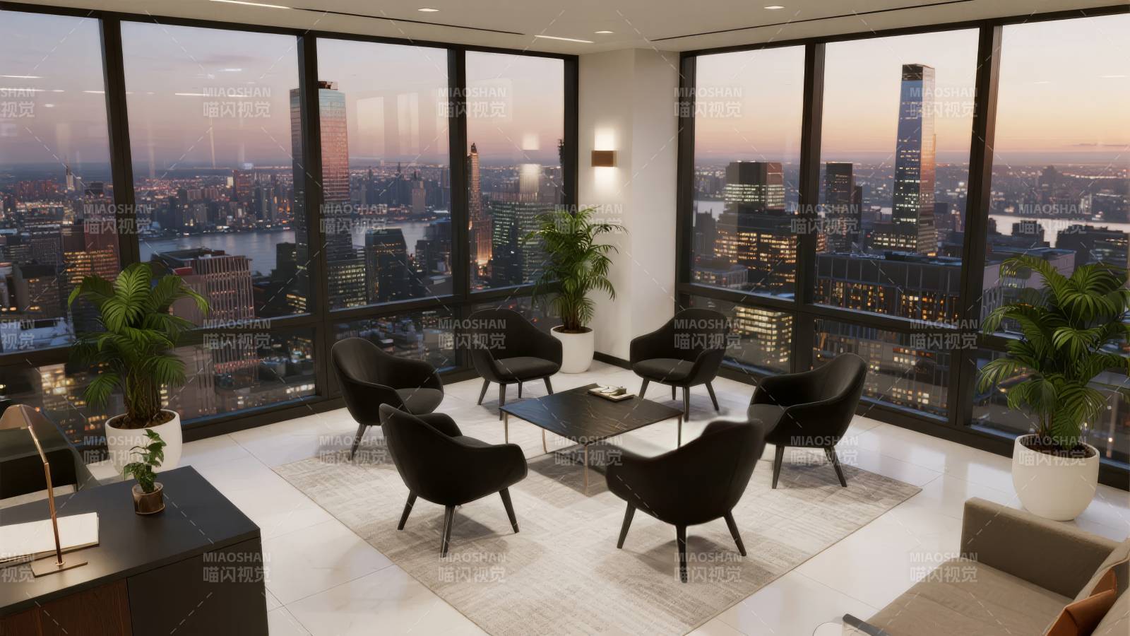 城市天际线观景厅图片