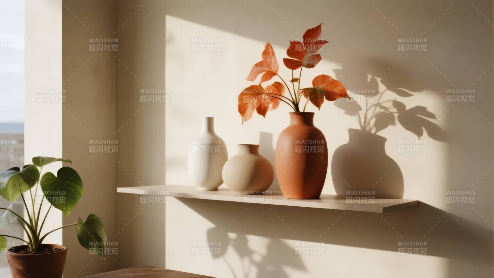 窗台上的静谧绿意图片