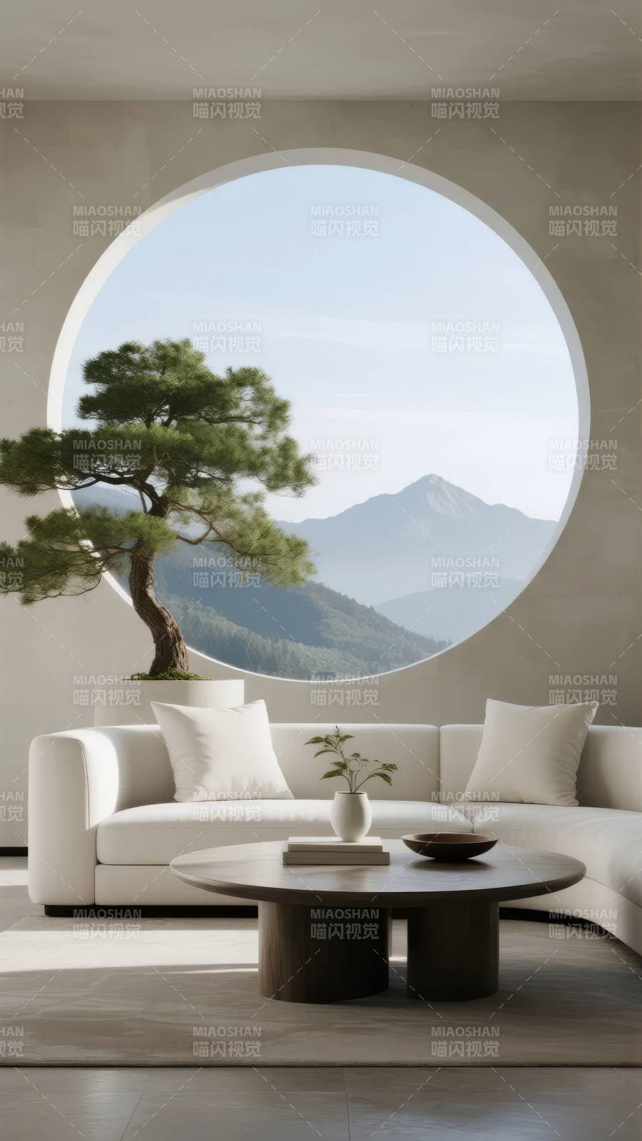 禅意山景客厅图片