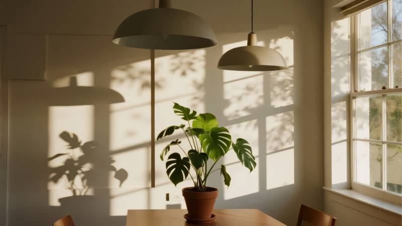 光影中的绿植静谧图片