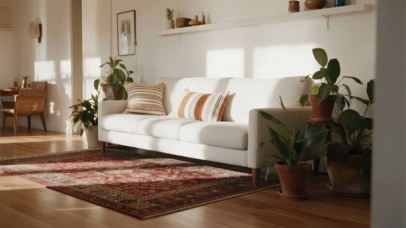 温馨客厅绿植点缀图片