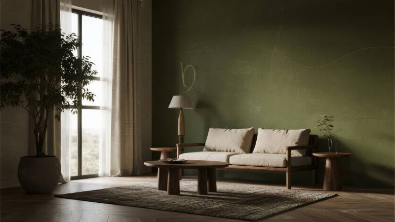 绿意盎然的客厅一角图片