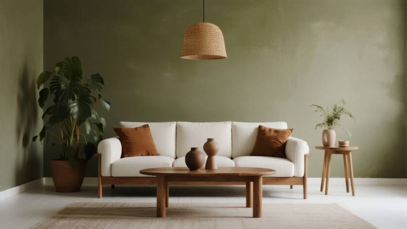 简约客厅绿意盎然图片