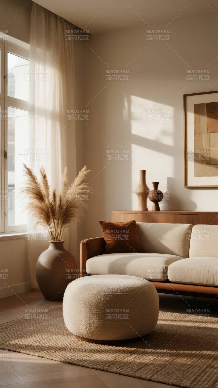 温暖阳光客厅一角图片