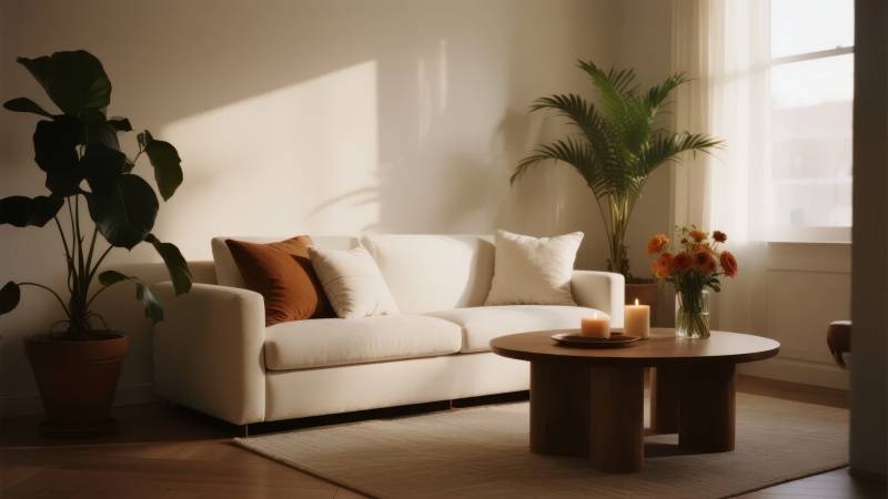 温馨客厅一角图片