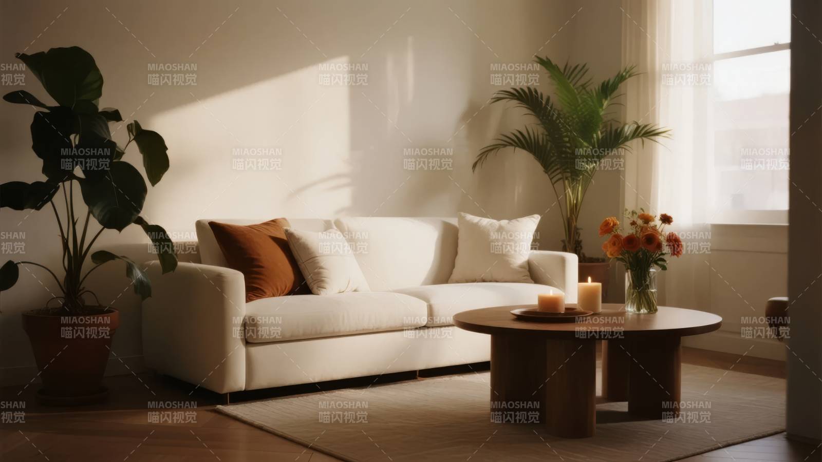 温馨客厅一角图片