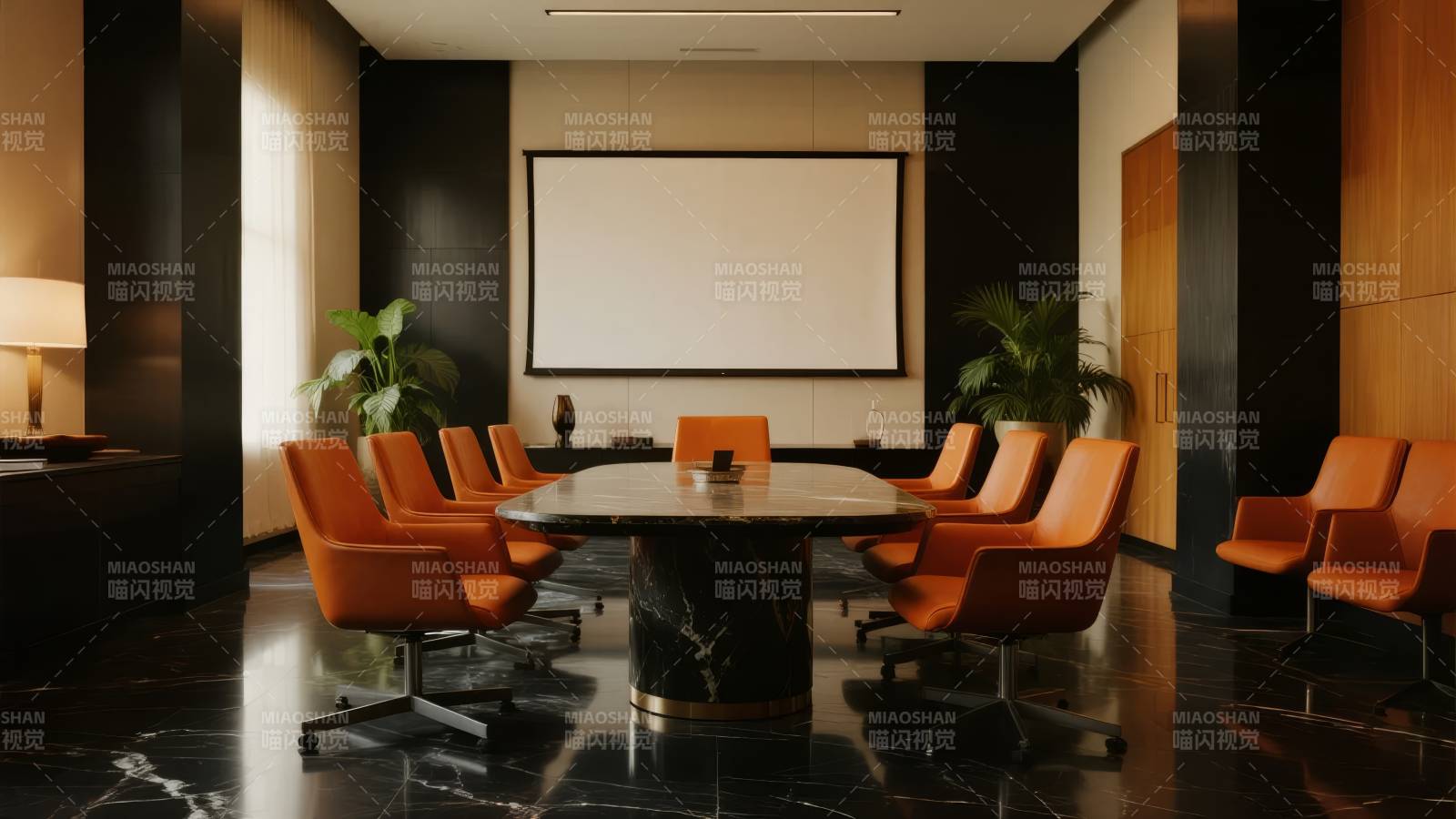 现代会议室全景图片